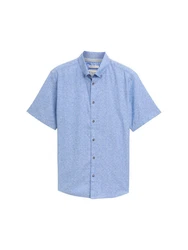 TOM TAILOR Kurzarmhemd Regular Fit Blau/Hellblau