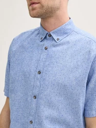 TOM TAILOR Kurzarmhemd Regular Fit Blau/Hellblau