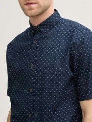 TOM TAILOR Kurzarmhemd Regular Fit Hellblau/Dunkelblau/Blau