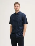 TOM TAILOR Kurzarmhemd Regular Fit Hellblau/Dunkelblau/Blau