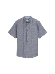 TOM TAILOR Kurzarmhemd Regular Fit Blau/Grau/Hellblau