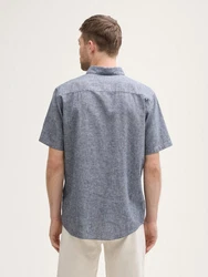 TOM TAILOR Kurzarmhemd Regular Fit Blau/Grau/Hellblau