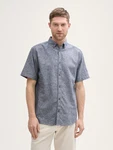 TOM TAILOR Kurzarmhemd Regular Fit Blau/Grau/Hellblau
