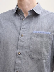 TOM TAILOR Hemd Grau/Dunkelblau/Hellgrau