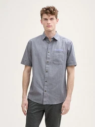 TOM TAILOR Hemd Grau/Dunkelblau/Hellgrau