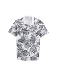 TOM TAILOR Poloshirt Piqu mit Muster Grau/Hellblau/Weiß/Silber/Blau