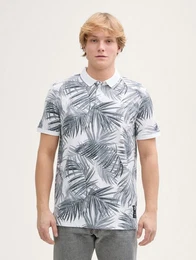 Poloshirt Piqu Poloshirt mit Muster