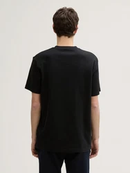 TOM TAILOR Denim T-Shirt Henley Schwarz