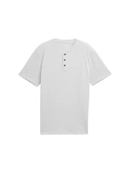 TOM TAILOR Denim T-Shirt Henley Weiß/Grau/Creme