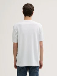 TOM TAILOR Denim T-Shirt Henley Weiß/Grau/Creme
