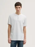 TOM TAILOR Denim T-Shirt Henley Weiß/Grau/Creme
