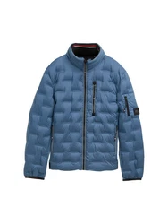 TOM TAILOR Outdoorjacke Hybrid Lightweight Steppjacke mit Kapuze im Stehkragen Hellblau/Blau/Dunkelblau