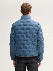 TOM TAILOR Outdoorjacke Hybrid Lightweight Steppjacke mit Kapuze im Stehkragen Hellblau/Blau/Dunkelblau