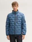 TOM TAILOR Outdoorjacke Hybrid Lightweight Steppjacke mit Kapuze im Stehkragen Hellblau/Blau/Dunkelblau