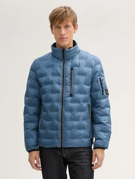 Outdoorjacke Hybrid Lightweight Steppjacke mit Kapuze im Stehkragen