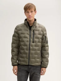Outdoorjacke Hybrid Lightweight Steppjacke mit Kapuze im Stehkragen