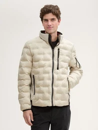 Outdoorjacke Hybrid Lightweight Steppjacke mit Kapuze im Stehkragen