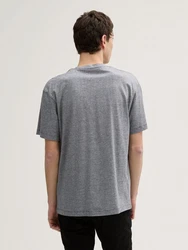 TOM TAILOR Denim T-Shirt Relaxed Fit mit Brusttasche Hellgrau/Dunkelgrau/Grau