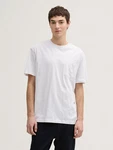 TOM TAILOR Denim T-Shirt Relaxed Fit mit Brusttasche Weiß/Creme