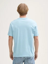 TOM TAILOR Denim T-Shirt Relaxed Fit mit Brusttasche Hellblau/Blau