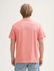 TOM TAILOR Denim T-Shirt Relaxed Fit mit Brusttasche Rosa/Rot/Orange