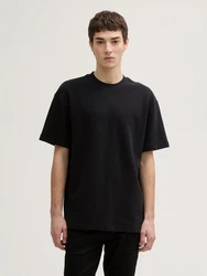 TOM TAILOR Denim T-Shirt Relaxed Fit Schwarz