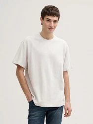 TOM TAILOR Denim T-Shirt Relaxed Fit Weiß/Creme/Beige/Grau