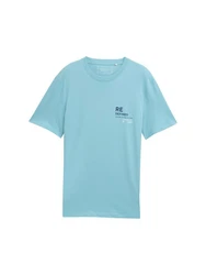 TOM TAILOR Denim T-Shirt mit Print Blau/Hellblau/Türkis