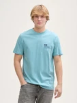 TOM TAILOR Denim T-Shirt mit Print Blau/Hellblau/Türkis