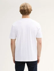 TOM TAILOR Denim T-Shirt mit Print Weiß/Creme/Braun