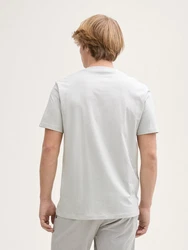 TOM TAILOR Denim T-Shirt mit Print Grau/Weiß/Khaki/Creme/Hellgrün