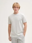 TOM TAILOR Denim T-Shirt mit Print Grau/Weiß/Khaki/Creme/Hellgrün