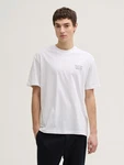 TOM TAILOR Denim T-Shirt Relaxed Fit mit Rücken-Print Weiß/Creme