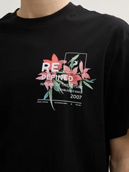 TOM TAILOR Denim T-Shirt Relaxed Fit mit Rücken-Print Schwarz/Rosa