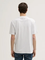 TOM TAILOR Denim T-Shirt Relaxed Fit mit Rücken-Print Rot/Grün/Beige/Grau