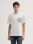 TOM TAILOR Denim T-Shirt Relaxed Fit mit Rücken-Print Rot/Grün/Beige/Grau