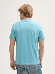TOM TAILOR Denim T-Shirt mit Foto-Print Blau/Hellblau/Türkis