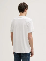TOM TAILOR Denim T-Shirt mit Foto-Print Weiß/Creme/Grau