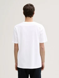 TOM TAILOR Denim T-Shirt Basic Waffelstruktur Weiß