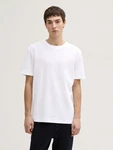 TOM TAILOR Denim T-Shirt Basic Waffelstruktur Weiß