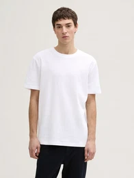 T-Shirt Basic T-Shirt in Waffelstruktur