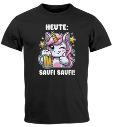 Print-Shirt Herren T-Shirt Alkohol Bier EinhornPartyshirt Feiern Fun-Shirt Spruch mit Print
