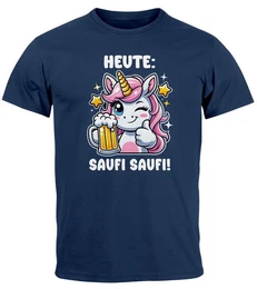 Print-Shirt Herren T-Shirt Alkohol Bier EinhornPartyshirt Feiern Fun-Shirt Spruch mit Print