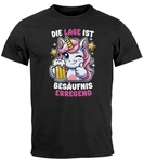 MoonWorks Print-Shirt Herren T-Shirt Party Feiern Trinken Last Minute Faschingskostüme Schwarz/Lila/Rosa