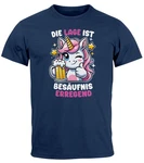 MoonWorks Print-Shirt Herren T-Shirt Party Feiern Trinken Last Minute Faschingskostüme Dunkelblau/Blau/Lila