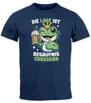MoonWorks Print-Shirt Herren T-Shirt Party Feiern Trinken Last Minute Faschingskostüme Blau/Dunkelblau/Grau/Grün