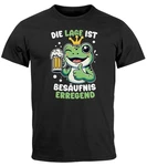 MoonWorks Print-Shirt Herren T-Shirt Party Feiern Trinken Last Minute Faschingskostüme Grün/Grau/Schwarz/Dunkelgrau