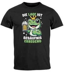 MoonWorks Print-Shirt Herren T-Shirt Party Feiern Trinken Last Minute Faschingskostüme Grün/Grau/Schwarz/Dunkelgrau