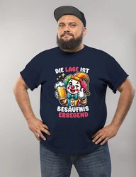 MoonWorks Print-Shirt Herren T-Shirt Party Feiern Trinken Last Minute Faschingskostüme Blau/Dunkelblau