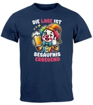 MoonWorks Print-Shirt Herren T-Shirt Party Feiern Trinken Last Minute Faschingskostüme Blau/Dunkelblau